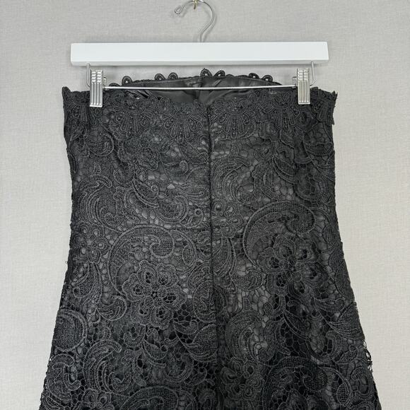 Serena London Dress Womens 6 Black Floral Lace Strapless Cocktail Evening Formal - Picture 6 of 12
